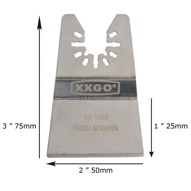 XXGO 8 Pcs Oscillating Tool Scraper Blades to Remove Caulking Adhesive Glue Sealant Paint Foam Glaze for Removal Cutting Cleaning Stripping for Dewalt Milwaukee Ryobi Bosch Dremel Rockwell XG8201 - Image 3