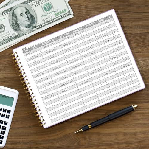 AKONEGE Accounting Ledger Book for Small Business Bookkeeping & Personal Use, Horizontal Expense Tracker Notebook for Family Budget, Bookkeeping Record Book Money Expense & Income Log Journal, Purple - Image 5