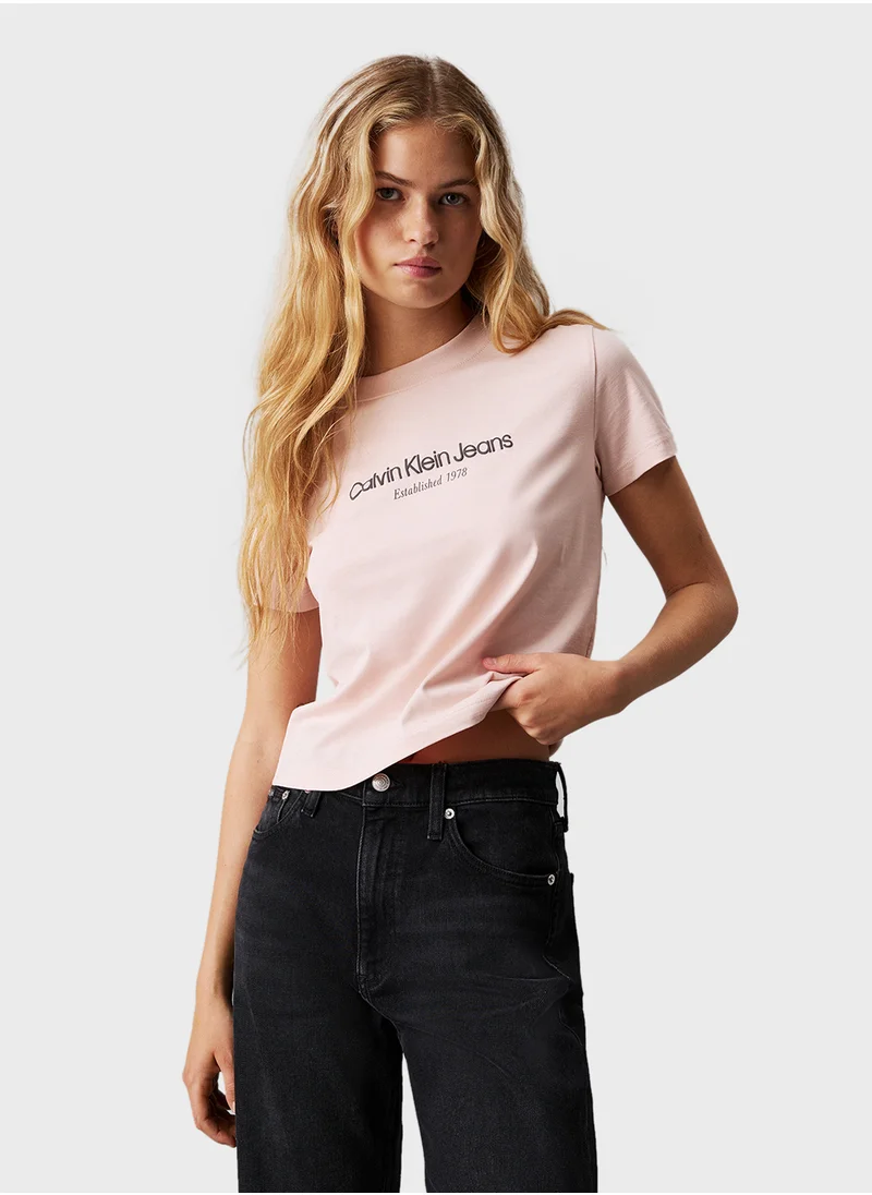 Calvin Klein Jeans Logo Graphic Baby Tee