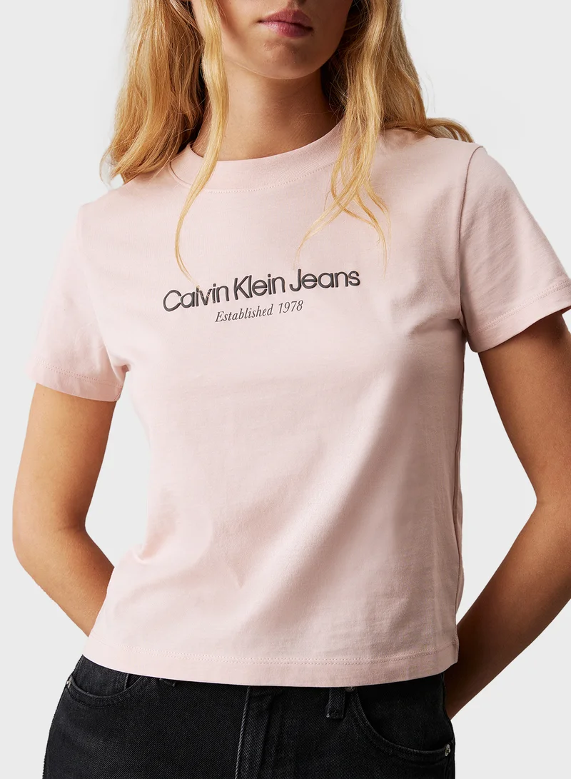 Calvin Klein Jeans Logo Graphic Baby Tee