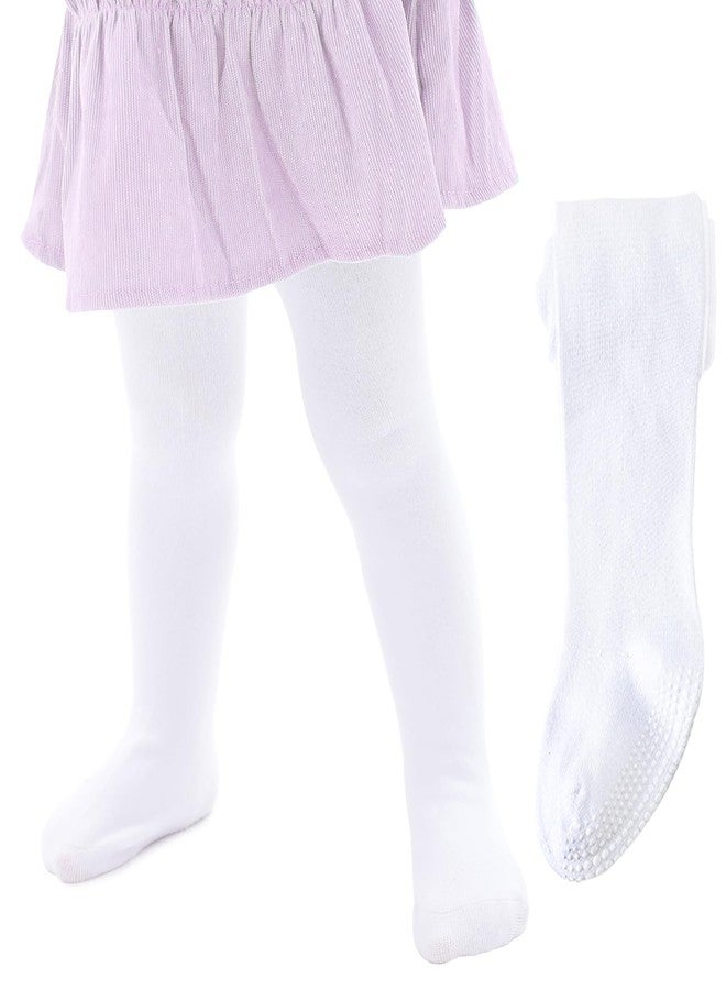 hakugoo Baby Tights Non Slip Toddler Tights 12-24 Months Seamless Cotton Stockings Infant Warm Leggings Pantyhose, White 1 Pack - Image 1