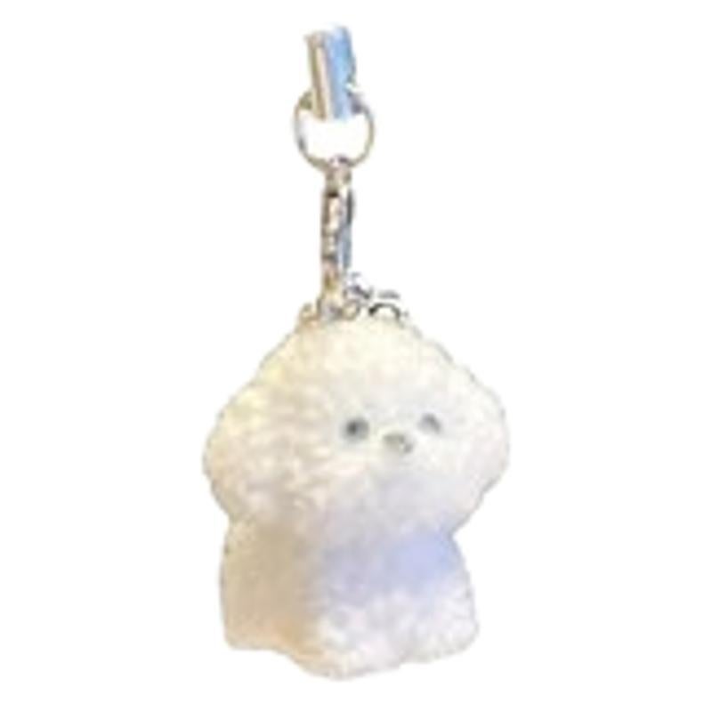 Resin Flocking Three-Dimensional Cartoon Cute Teddy Dog Key Chain Mobile Phone Pendant Diy Jewelry Pendant - Image 5