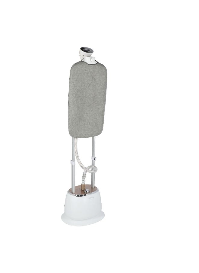 homix - 1800W Strong Build for Effortless Usage Garment Steamer White and Grey 1.6 L ZG-MT01 - Image 1