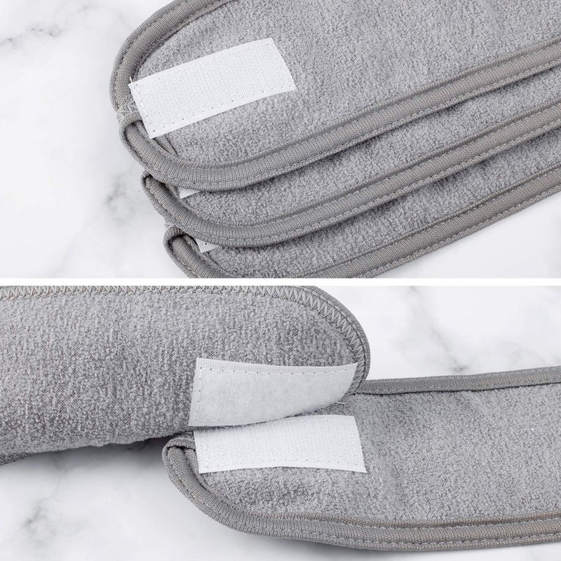 Whaline Spa Facial Headband Head Wrap Terry Cloth Headband 4 Counts Stretch Towel for Bath, Makeup and Sport (Gray) - Image 5