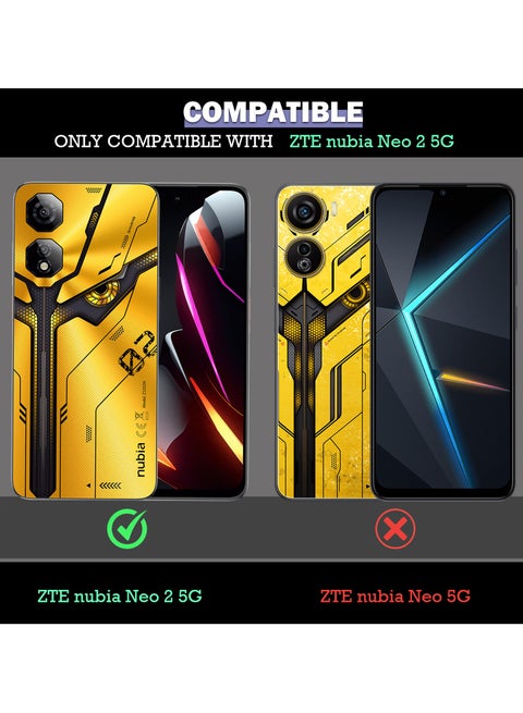 HGJTFANY Coque Pour ZTE Nubia Neo 5G (6.6"), Noir Transparente Étui Avec 2 X Verre Trempé, Housse De Protection En Silicone Souple Ultra-Mince