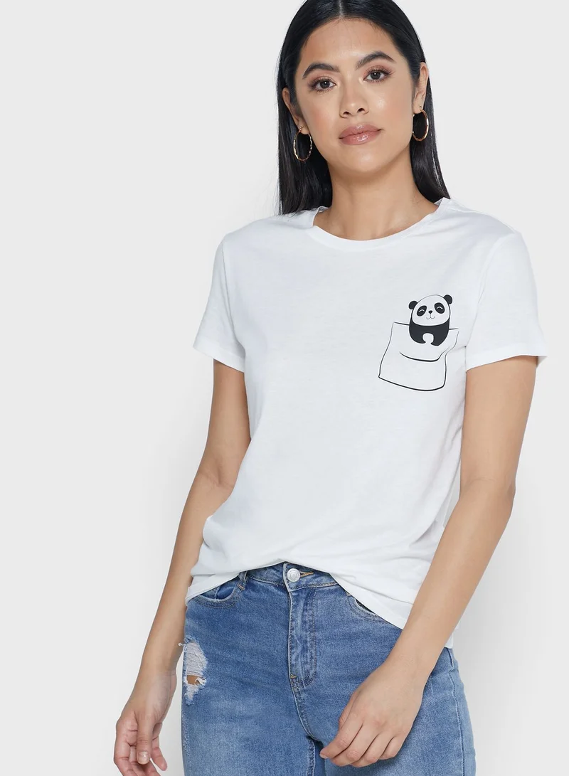Jacqueline de Yong Cute Panda T-Shirt