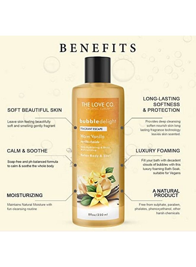 THE LOVE CO. The Love Co Vanilla Bubble Bath For Bath Tub Aromatherapy Epsom Salt Based Bubble Bath Soap And Luxury Lavender Bath Oil For Dry Skin Moisturising And Relaxing For Kids & Adults - Image 4