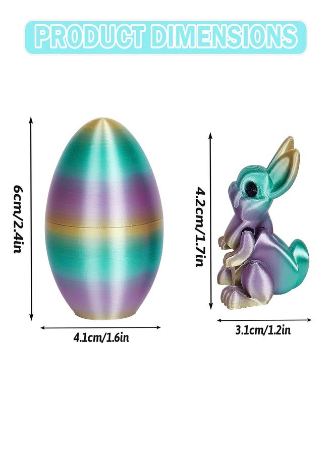 ONEVIVE 3D Printed Bunny Egg with Articulated Rabbit Inside, Easter Egg Surprise, Bunny Fidget Toy, Easter Basket Filler, Spring Gift for Kids - Image 2