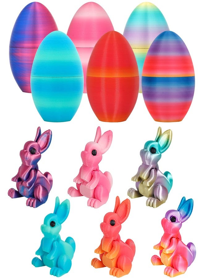 ONEVIVE 3D Printed Bunny Egg with Articulated Rabbit Inside, Easter Egg Surprise, Bunny Fidget Toy, Easter Basket Filler, Spring Gift for Kids - Image 1