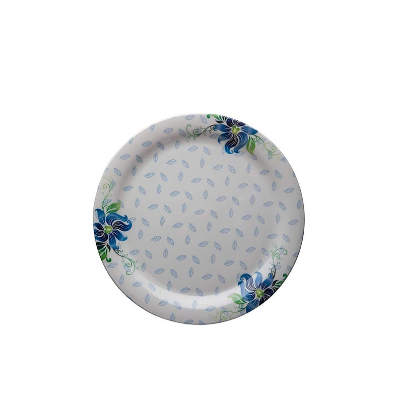 Urmila Plastic® Lightweighted Melamine Round Full Size (11 Inch) Dinner/Lunch Plates (3, White-Black) - Image 3