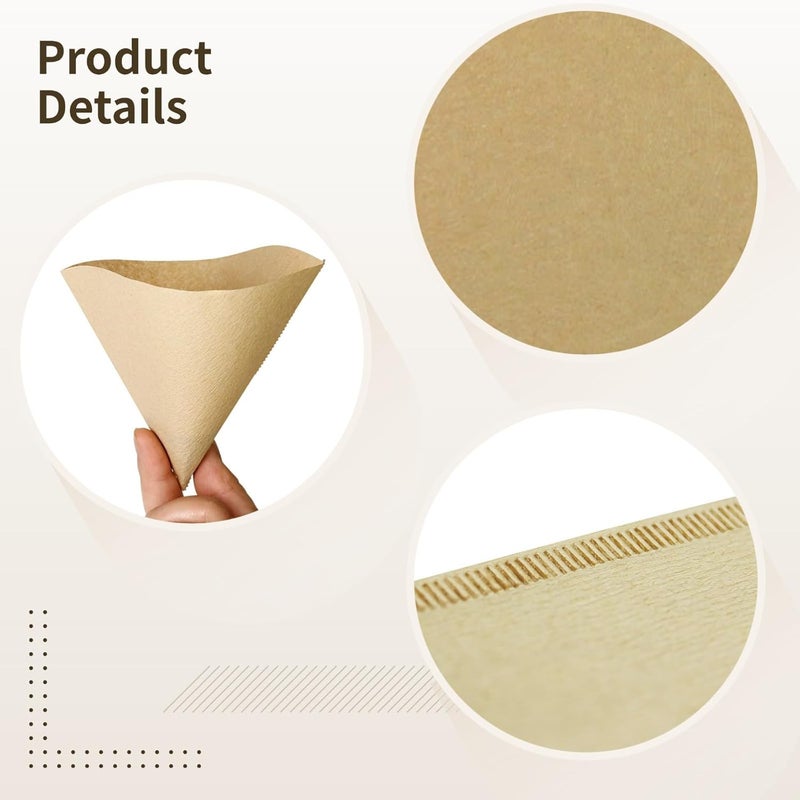 Hand Drip Coffee Filter Paper, 100 Pcs Fryer Oil Filters, V60 Cone Filter, Thickened Wood Pulp for Grease Coffee Tea, Kitchen Essential - Image 4