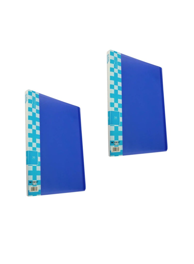 MODEST Display Book 30 Pocket BLUE Lets you organize your papers, files and documents easily Ultra-thin and non-sticking design for easy usability Compatible paper size is A4  - Image 1