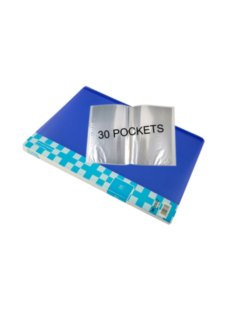MODEST Display Book 30 Pocket BLUE Lets you organize your papers, files and documents easily Ultra-thin and non-sticking design for easy usability Compatible paper size is A4  - Image 2