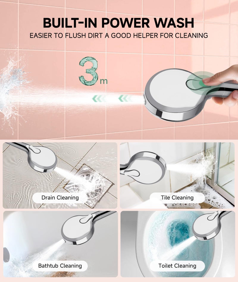 SunCleanse Filtered Shower Head with Handheld, 9-Spray Setting Detachable Showerhead with Filters, Shower Head for Hard Water - Filtered Chlorine, Improve Skin and Hair Texture, Chrome - Image 4