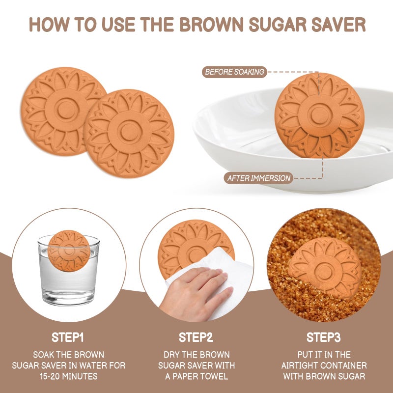 EQUNROY Airtight Brown Sugar Container 800ml/27OZ (2-Pack) Clear Storage Jars with 2 Brown Sugar Keeper, 20ml & 30ml Measuring Scoops - Stackable Kitchen Canister for Baking, Salt, Snacks - Image 5