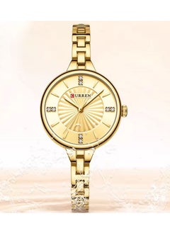CURREN Stainless Steel Elegant Design Dual Tone Analog Quartz Wrist Watch with Date For Women 9097L Gold  - Image 3