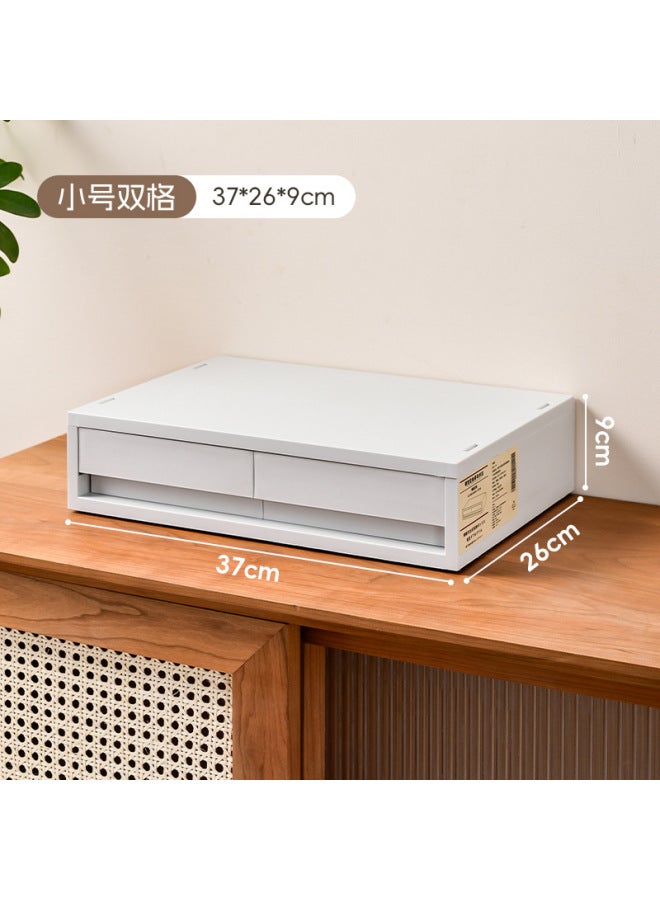 Quner Style Desktop Storage Box Cosmetic File Storage Household Sundries Storage Container Multi-layer Compartment Dustproof Drawer - Image 1