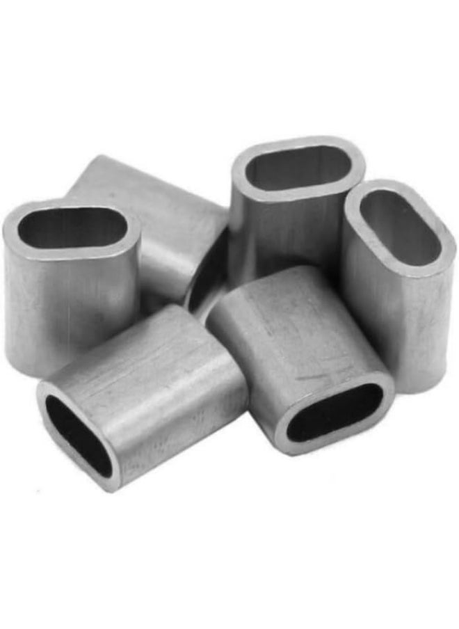 Biella M6 Aluminium Ferrules Oval Conforming Pressing Sleeves, Ferrules for Ropes, Wire Rope ferrules, Aluminium Rope Sleeve, Press Clamp Pack of 6  - Image 1