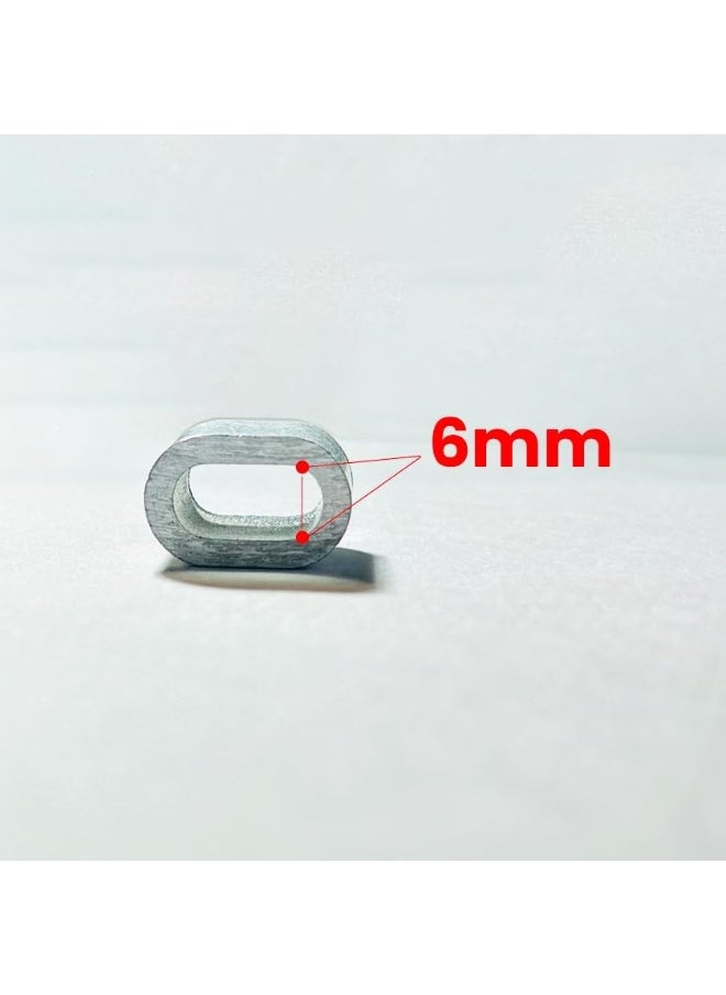 Biella M6 Aluminium Ferrules Oval Conforming Pressing Sleeves, Ferrules for Ropes, Wire Rope ferrules, Aluminium Rope Sleeve, Press Clamp Pack of 6  - Image 3