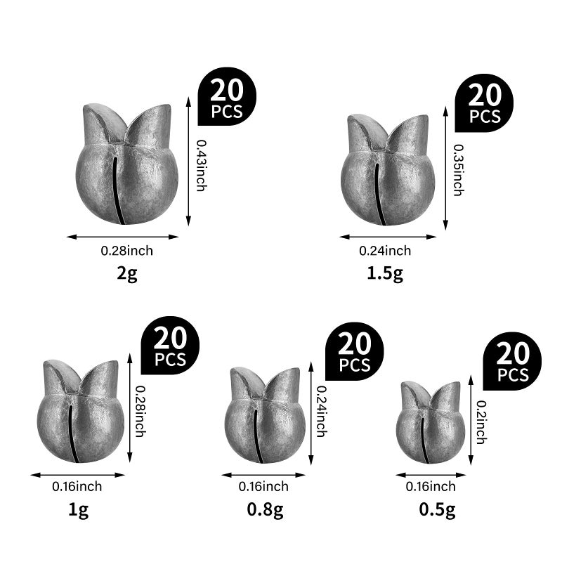 Gejoy 100 Pcs Fishing Split Shot Sinker Kit Removable Round Fishing Egg Weights Sinkers Tackle Set for Fisherman(Stylish Style,Small Size) - Image 2