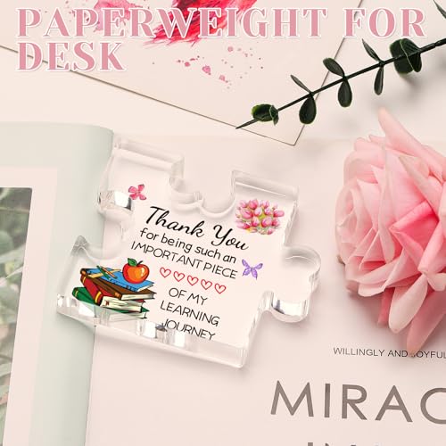 Funnli Teacher Gifts, Teacher Christmas Gifts Acrylic Plaque, Teacher Appreciation Gifts, Valentines Day Thank You Graduation Gifts for Women Teacher Classmate Study Partner Roommate - Image 4