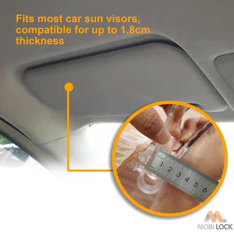 Mobi Lock Car Sun Visor (Pack of 2), Tac Extension, 2 in 1 for Day and Night Anti-Glare, Anti Dazzle and Anti UV HD Automobile Windshield Visor by Mobi Lock - Image 3