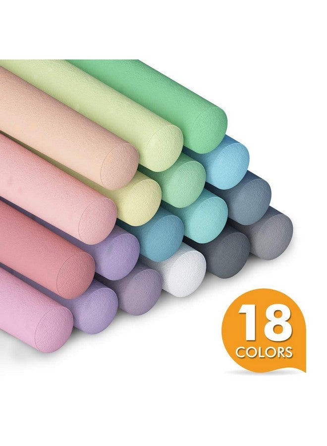 feela Sidewalk Chalk, 162 Pack 18 Colors Sidewalk Chalk Set For Kids Jumbo Chalk Bulk, Great for Kids Family, Paint on Sidewalk Wall School Driveway Blackboard Street Playground - Image 2