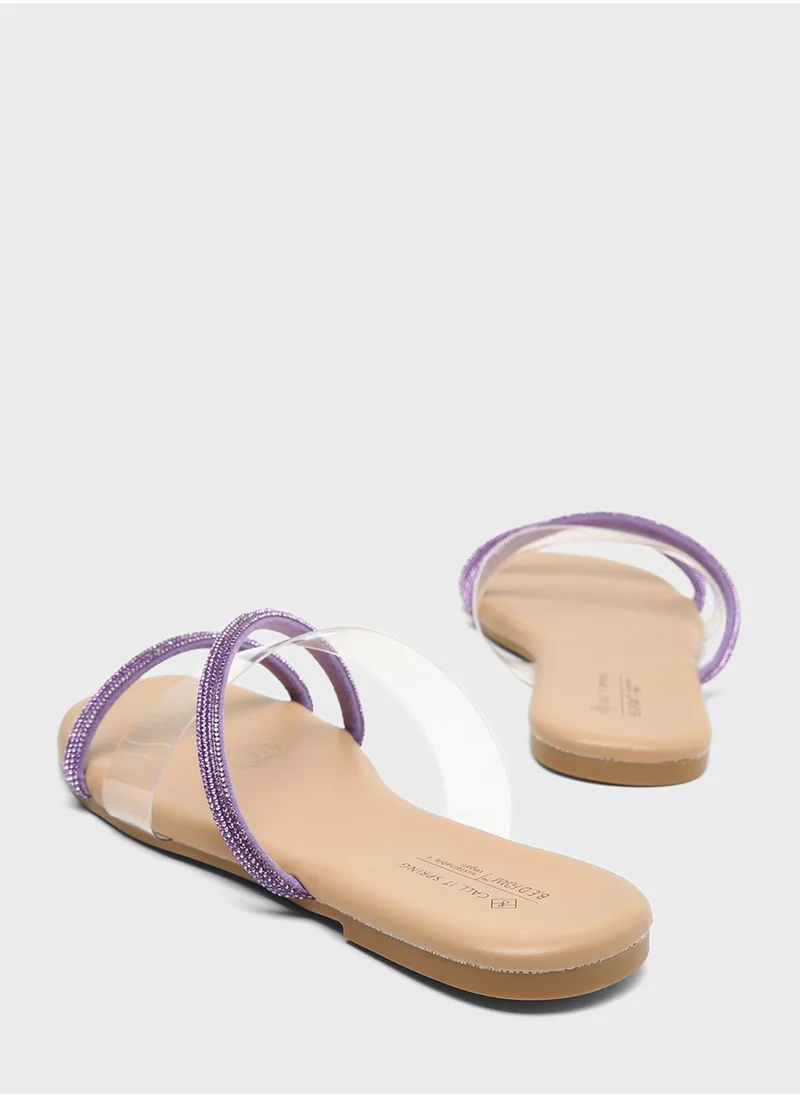 CALL IT SPRING Embellished Strap Sandals