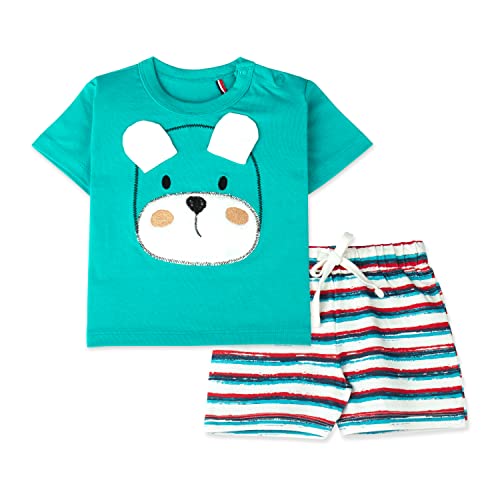 ARIEL Baby Boys & Baby girls Cotton Printed Round Neck Half Sleeve T-shirt & Short Trendy Summer Clothing Sets(AR-BHALFSS-36-White-beard_Multicolor_3 Months - 6 Months) - Image 1