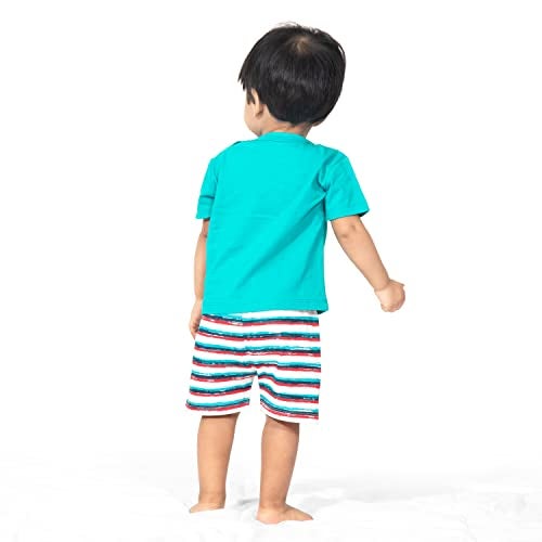 ARIEL Baby Boys & Baby girls Cotton Printed Round Neck Half Sleeve T-shirt & Short Trendy Summer Clothing Sets(AR-BHALFSS-36-White-beard_Multicolor_3 Months - 6 Months) - Image 4