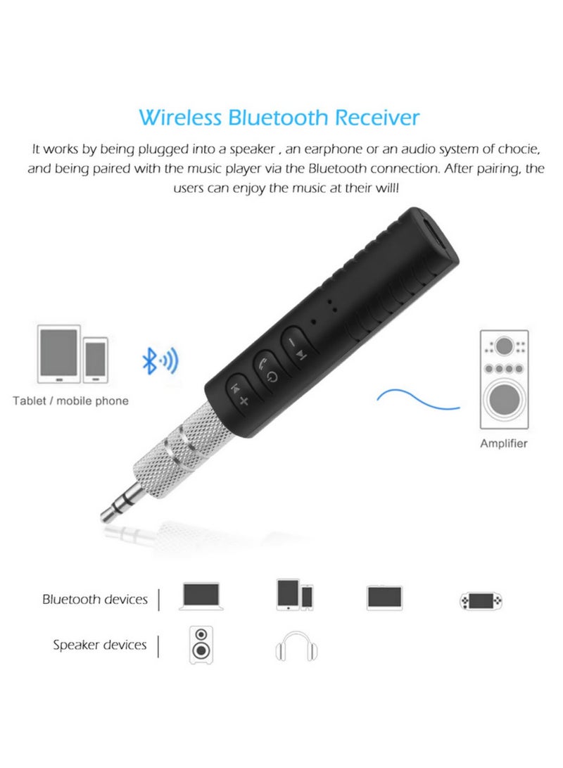 Wireless Bluetooth 5.0 Receiver Adapter with 3.5mm Jack for Car Music Audio Aux A2DP Headphone Receiver Handsfree Calling and Streaming - Image 2