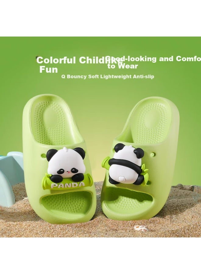 Tudouwu Children's Slippers, For Older Kids, Indoor And Outdoor, Non-slip, Soft-soled Sandals, Panda Green, Size 36 - Image 1