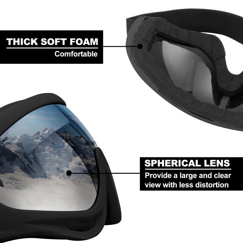 SixYard Ski Goggles, Motorcycle Goggles, 3 Pack Snowboard Snow Goggles for Men Women Adult Youth (Style 7) - Image 3