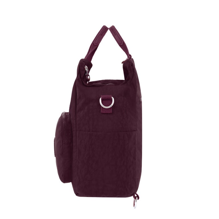CAPRICE COLLECTION Unisex Medium Backpack – Burgundy, Compact, Water-Resistant Nylon, 10L Capacity - Image 3