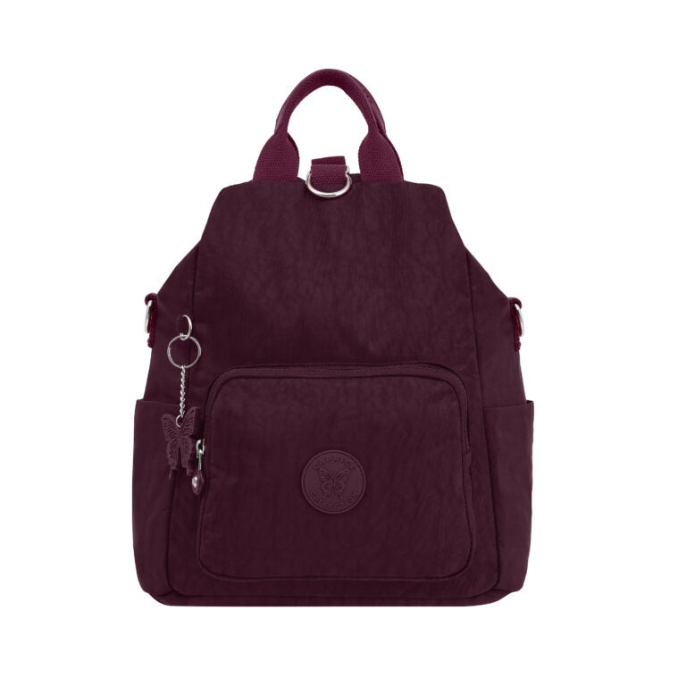 CAPRICE COLLECTION Unisex Medium Backpack – Burgundy, Compact, Water-Resistant Nylon, 10L Capacity - Image 1
