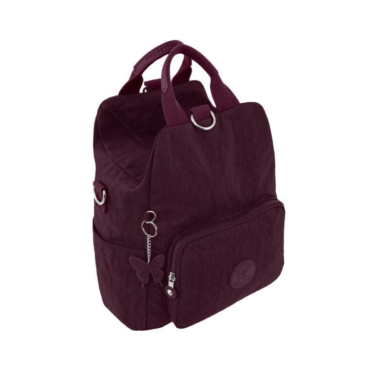CAPRICE COLLECTION Unisex Medium Backpack – Burgundy, Compact, Water-Resistant Nylon, 10L Capacity - Image 5