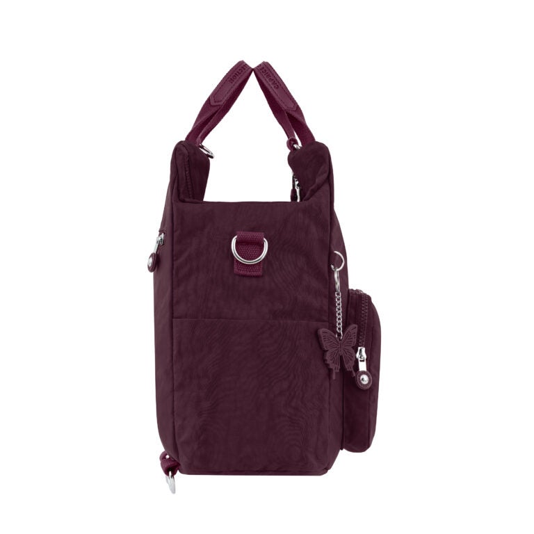 CAPRICE COLLECTION Unisex Medium Backpack – Burgundy, Compact, Water-Resistant Nylon, 10L Capacity - Image 4