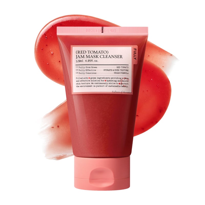 FULLY Red Tomato Jam Mask Cleanser, Gentle Exfoliation, Refines Skin Texture, Clear Pores, Hydration, Face Wash, Vegan, Rough & Sensitive Skin, Korean Skincare 4.05 fl.oz - Image 1