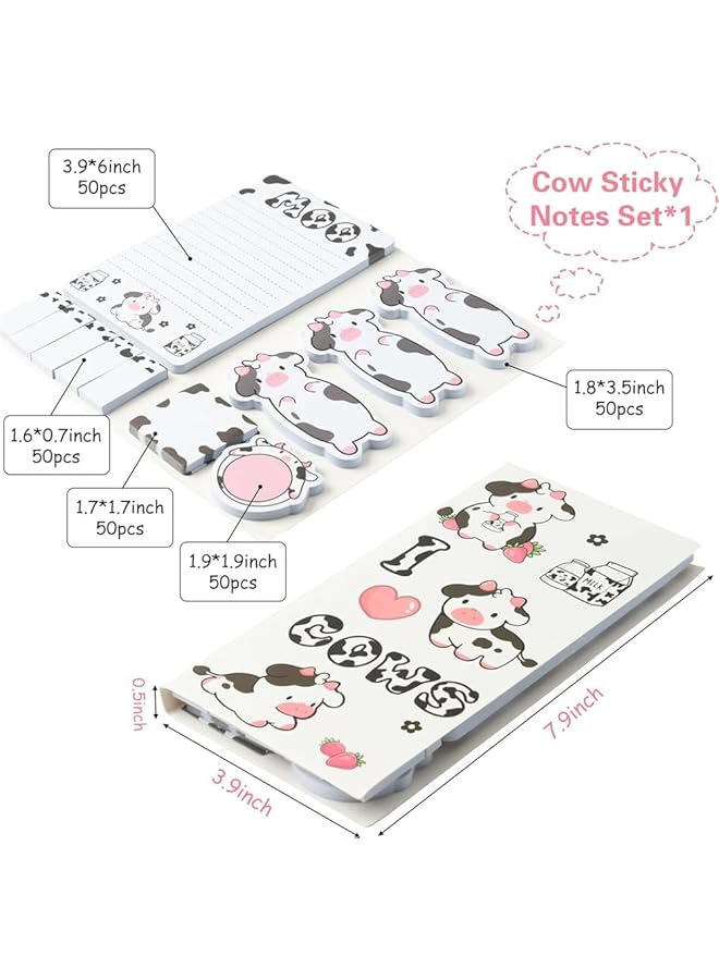 إيروريكس مجموعة أدوات مكتبية من Milk Cow تتضمن ملاحظات لاصقة وأقلام حبر جل وملصقات وعلامات تبويب فهرس وعلامات مرجعية ودفتر ملاحظات هدية رائعة للعودة إلى المدرسة للطلاب مكونة من 67 قطعة - Image 3