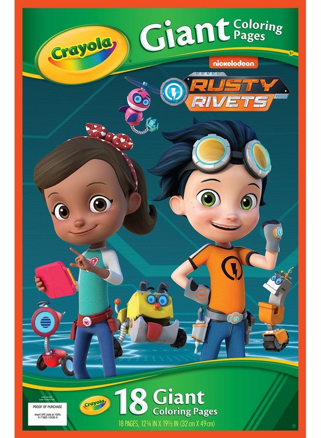 Crayola Rusty Rivets 18 Giant Coloring Pages Gift For Kids 3 4 5 6 Red - Image 2