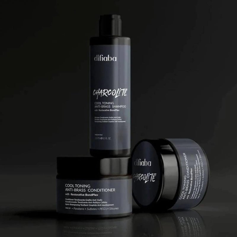 Difiaba Charcolite Cool Toning Anti-Brass Shampoo & Conditioner Duo with Activated Charcoal & Restorative BondPlex | Neutralizes Brassy Tones & Strengthens Hair â€“ Set of 2 (8.5 oz Each) - Image 4