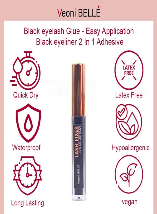 فيوني بيل لاصق فيوني بيل سوبر لاش لتثبيت محدد العيون، 8 مل، لاصق رموش فائق القوة ومقاوم للماء، خالٍ من اللاتكس - Image 4