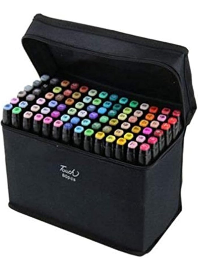 TOUCH 80 Colored Alcohol Markers Set Dual Tip Art Pens for Drawing Sketching  Anime and Adult Coloring Books Includes Black Storage Bag - Image 1