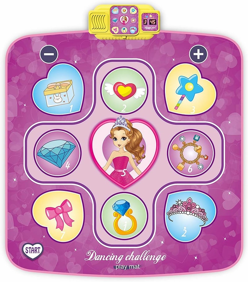 Dance Mat - Dance Mixer Rhythm Step Play Mat, Dance Game Toy Gift for Kids Girls Boys, Dancing Pad with LED Lights, Built-in Music, 3 Challenge Levels,Birthday Gift for 3 4 5 6 7 8 9+ Girls - Image 1