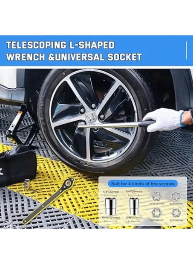 2.5 Ton Universal Scissor Car Jack with Rubber Pad – Portable Trolley Jack with Wheel Brace Wrench – Emergency Kit for SUV, MPV, and Car Maintenance - Image 3