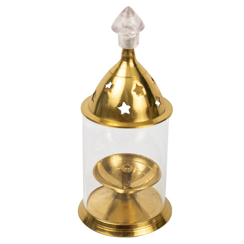 Putrika Traditional Handcrafted Brass Akhand Diya with Borosilicate Glass Decorative Oil Lamp Crystal Clear Glass Akhand Diya Glass Udupi Diya1 - Image 4