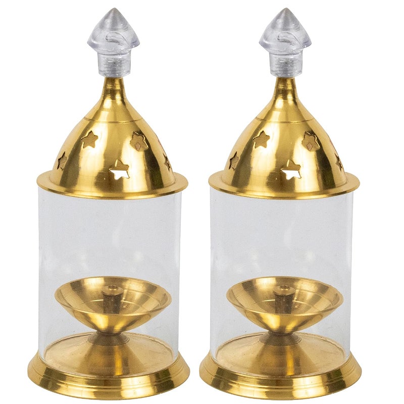 Putrika Traditional Handcrafted Brass Akhand Diya with Borosilicate Glass Decorative Oil Lamp Crystal Clear Glass Akhand Diya Glass Udupi Diya1 - Image 5
