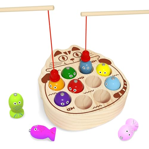 edutree Wooden Magnetic Fishing Game for Toddlers 13 Montessori Sensory Busy Board Fine Motor Skills Toys for 1 2 3 Years Old Boys Girls - Image 1