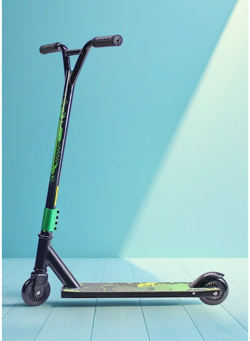EASY FUTURE Pro Scooter for Tricks with Steel Brake, Wide T-Tube Handlebars, Aluminium Grip Tape Deck, 110 mm Aluminium Wheels, Lightweight 360 Degree Stunts – 2 Wheels Stunt Scooter. For Beginner and Intermediate Level - Image 1