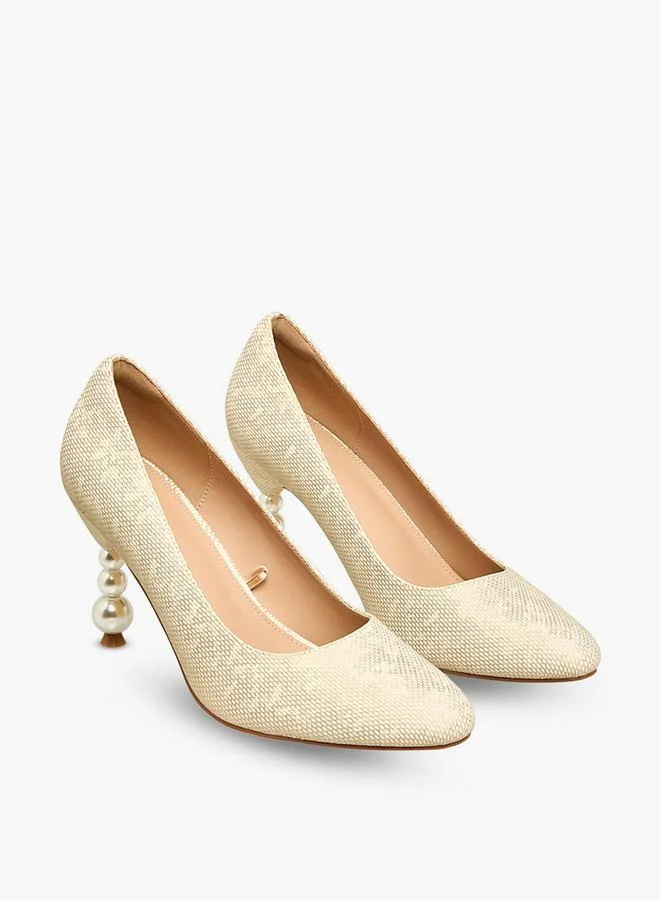 Women Pearl Shaped Heel Pumps